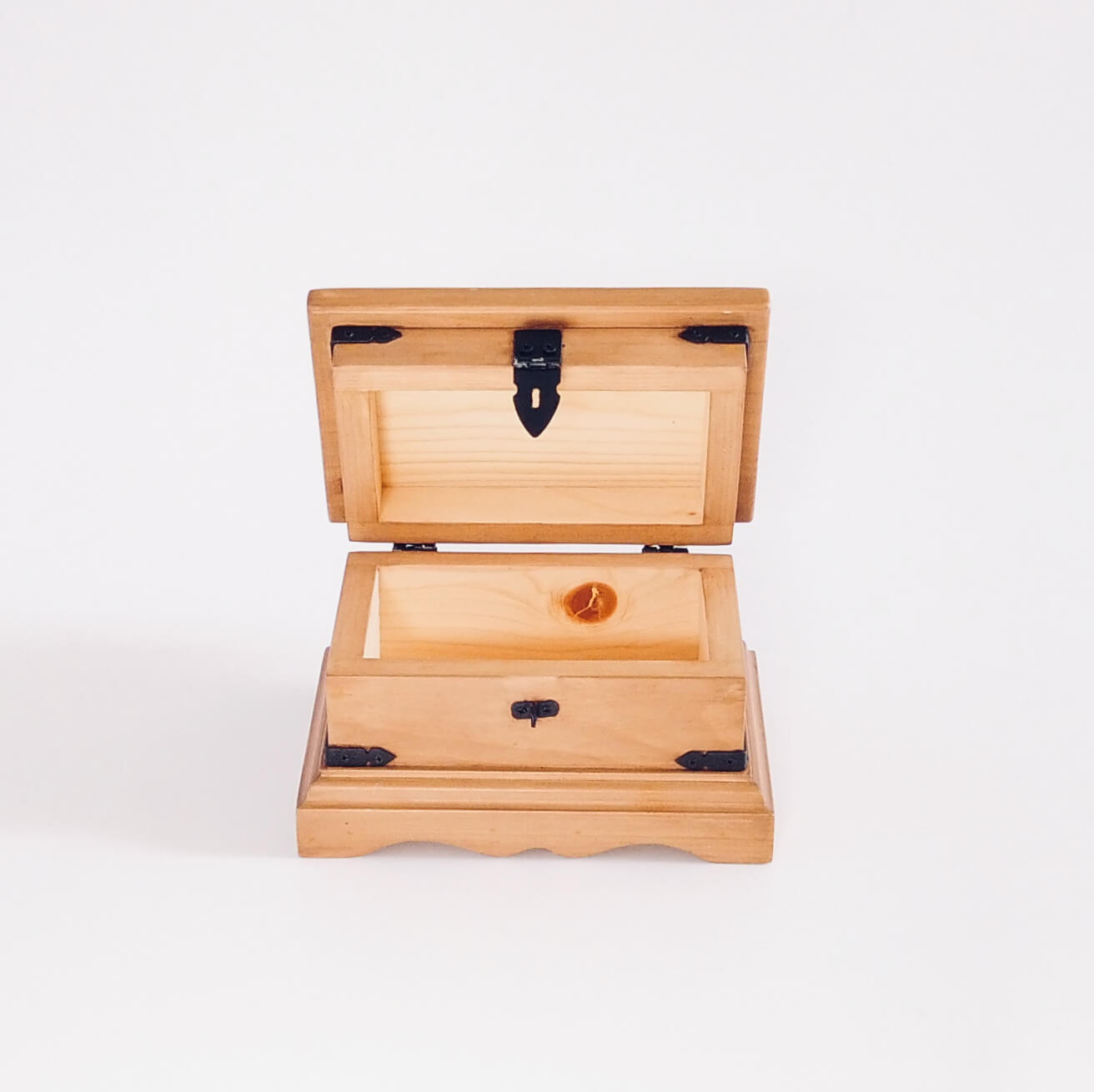 Rustic Solid Wood Keepsake Box - II