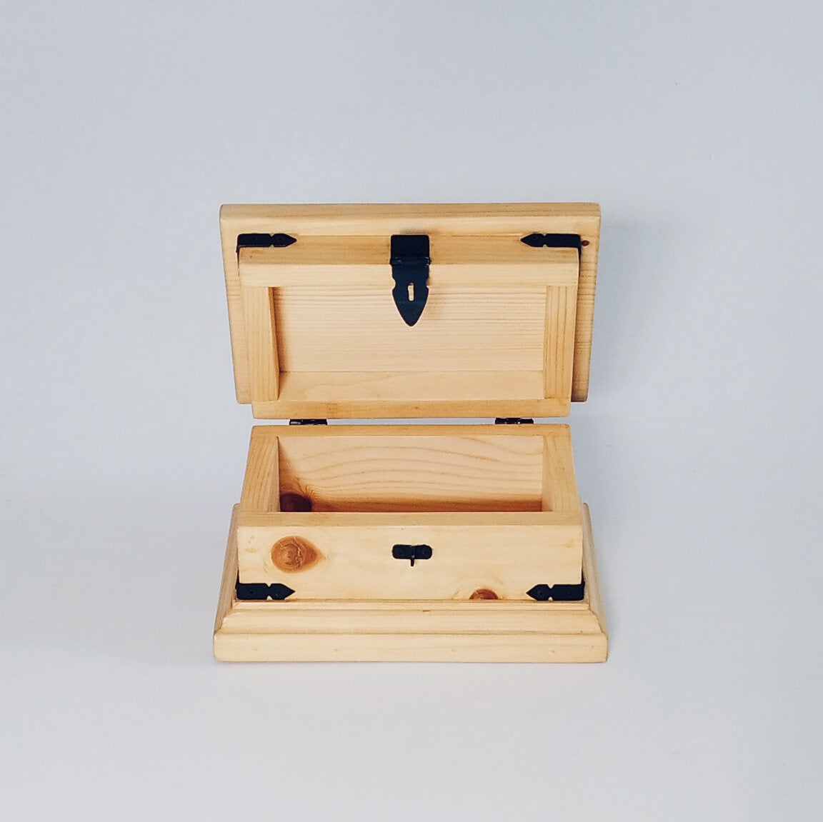 Rustic Solid Wood Keepsake Box - III