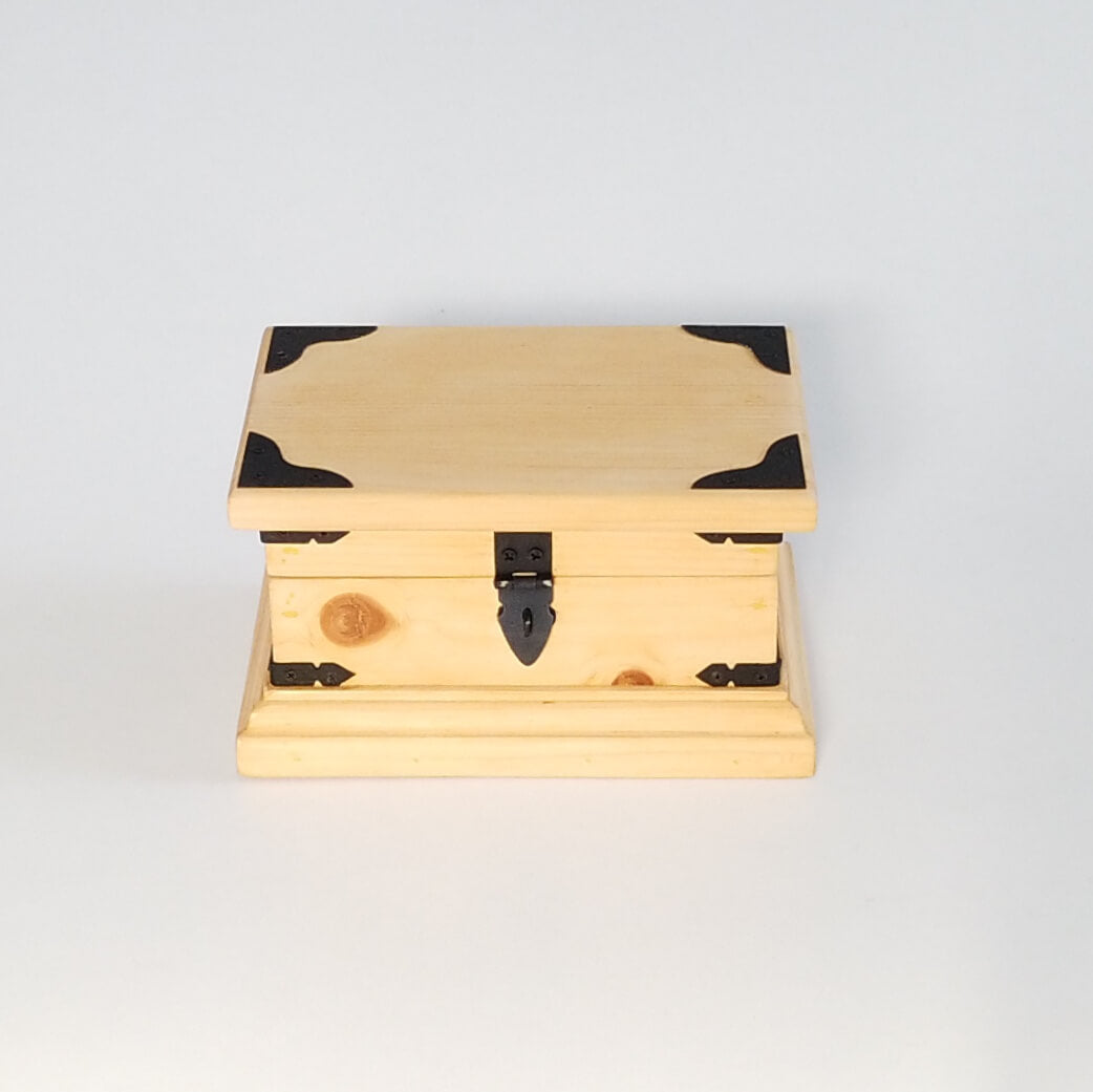 Rustic Solid Wood Keepsake Box - III