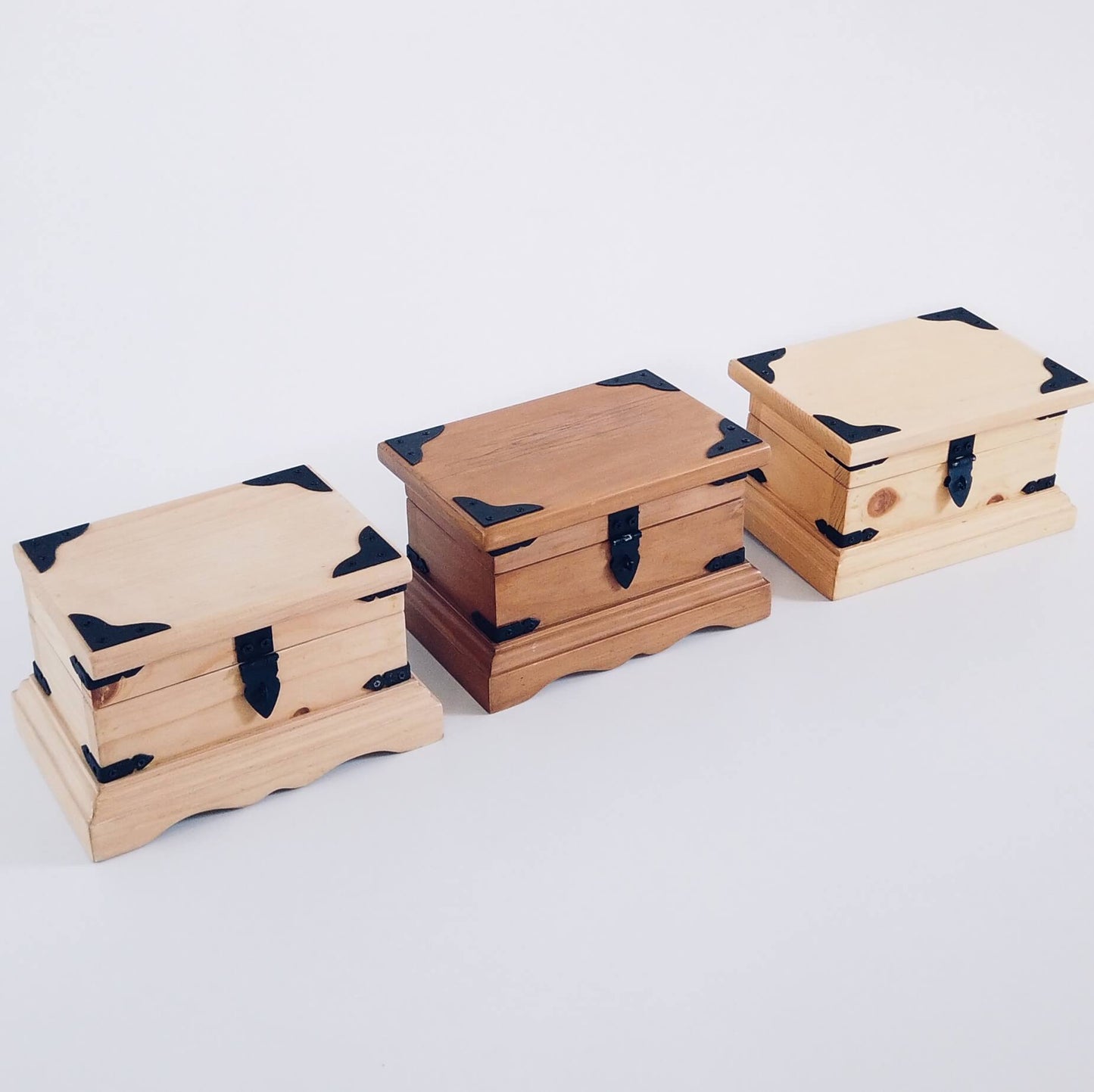 Rustic Solid Wood Keepsake Box - III