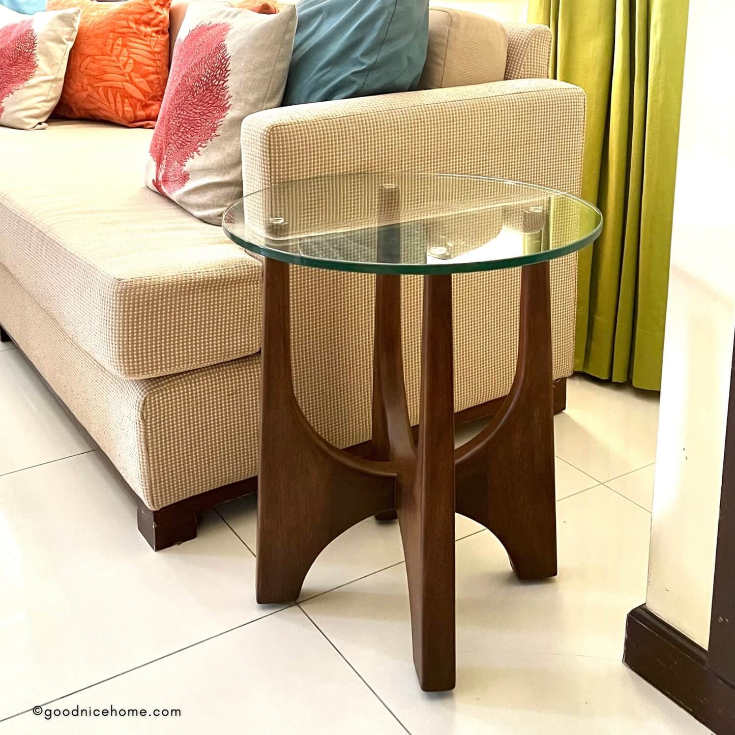 Madison Glass-Top Side Table