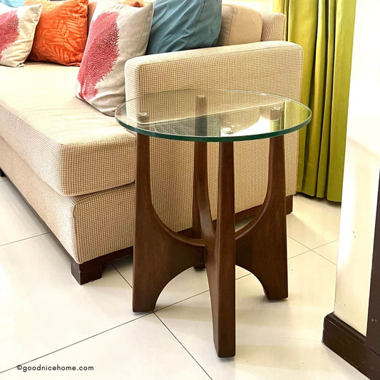 Madison Glass-Top Side Table