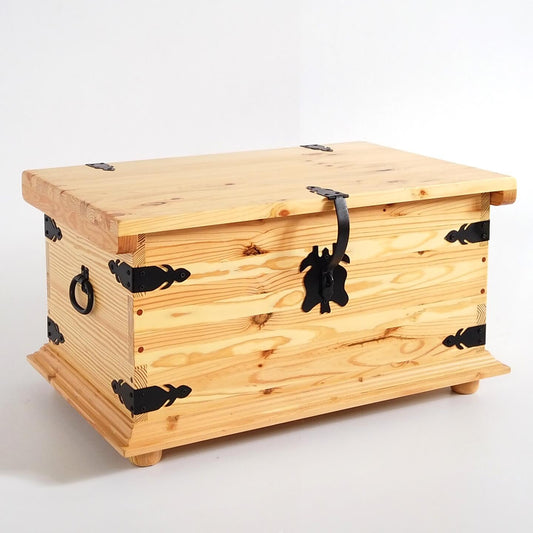 Rustic Solid Wood Storage Chest Trunk