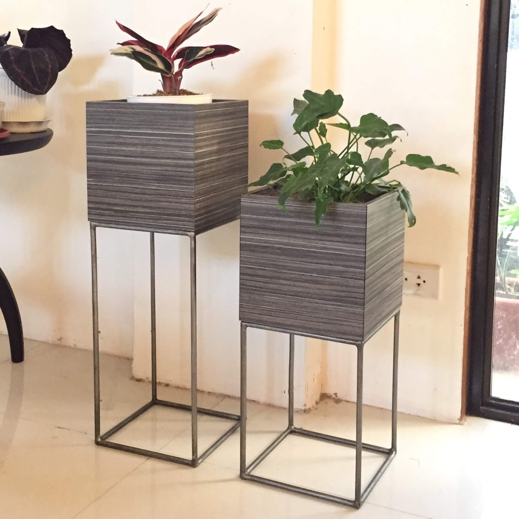 grey slate plant pots Square Nook Plant Box