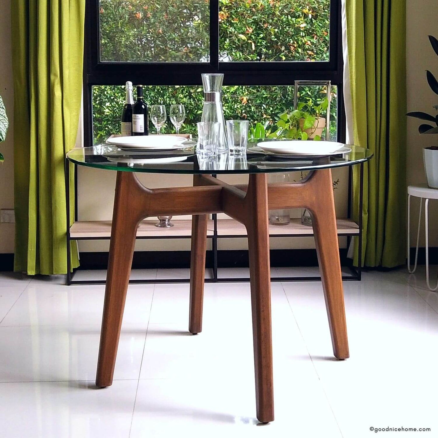 Tricia Glass-Top Dining Table