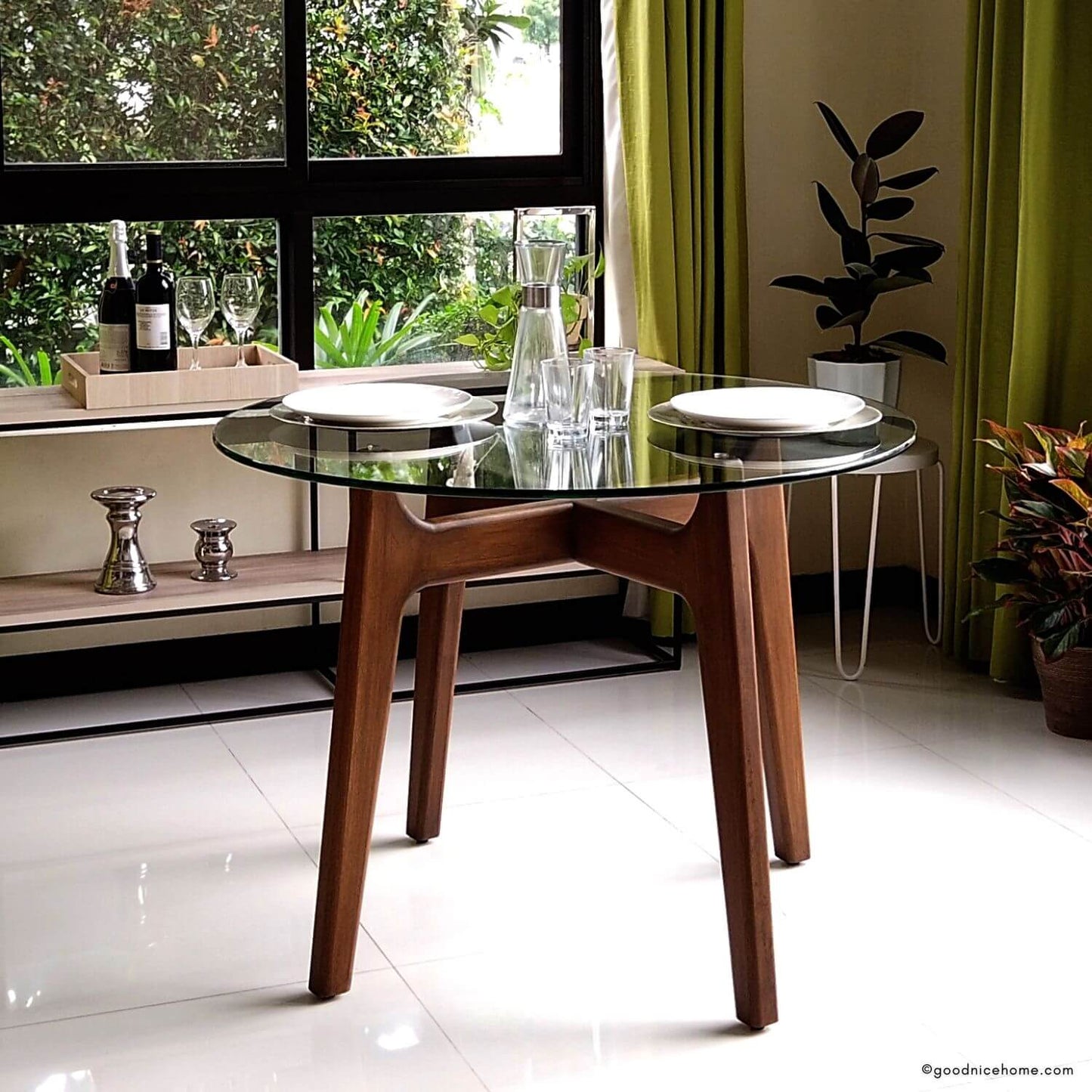 Tricia Glass-Top Dining Table