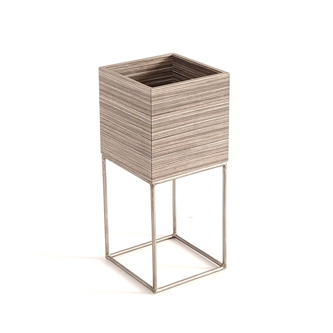 Square Nook Plant Box - Grey Zebrawood