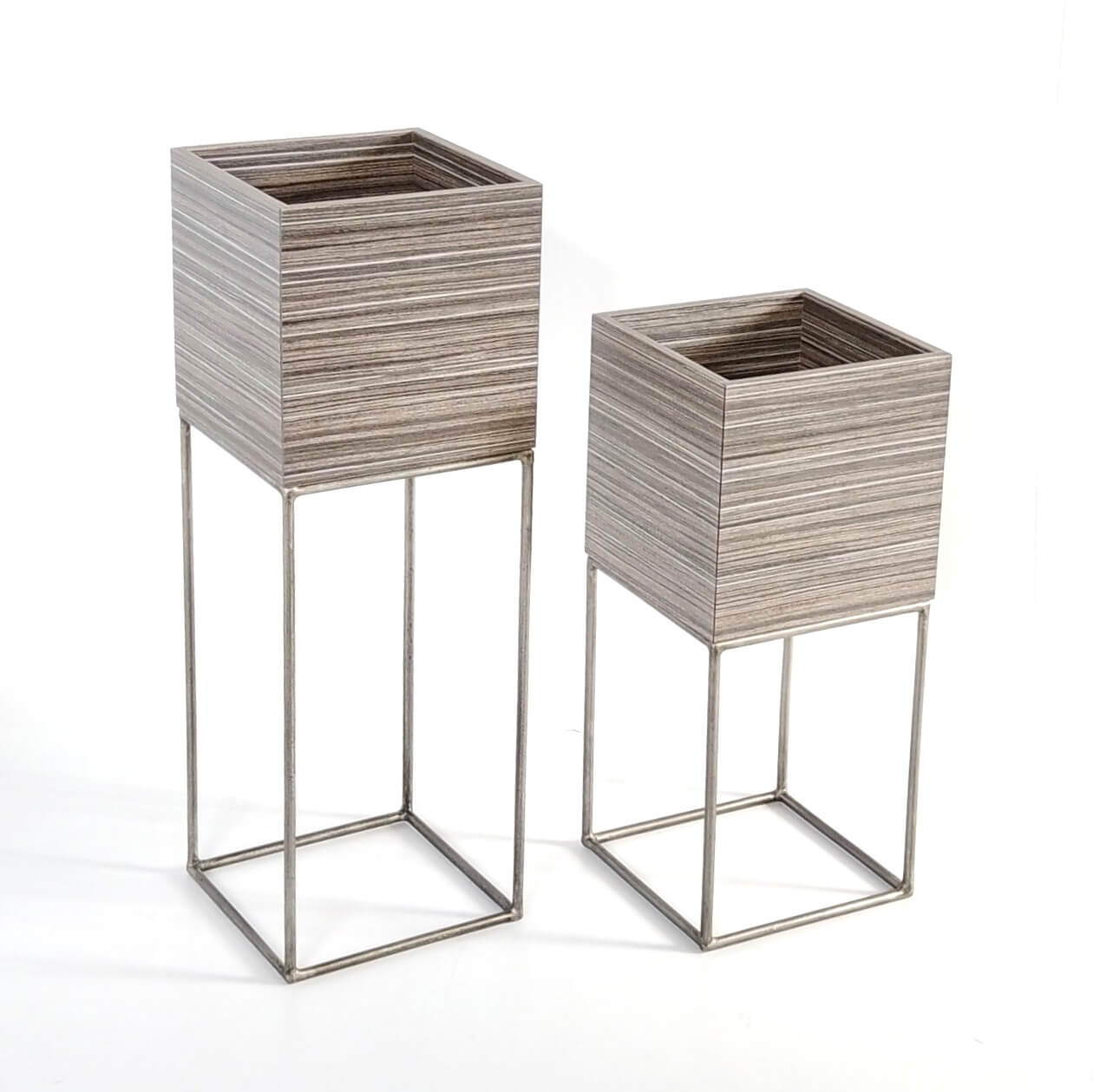 Square Nook Plant Box - Grey Zebrawood