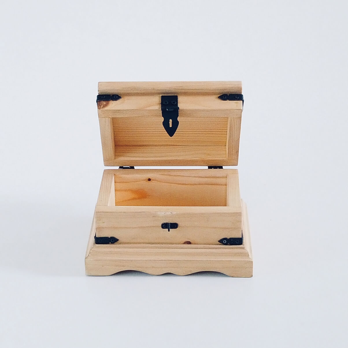 Rustic Solid Wood Keepsake Box - I