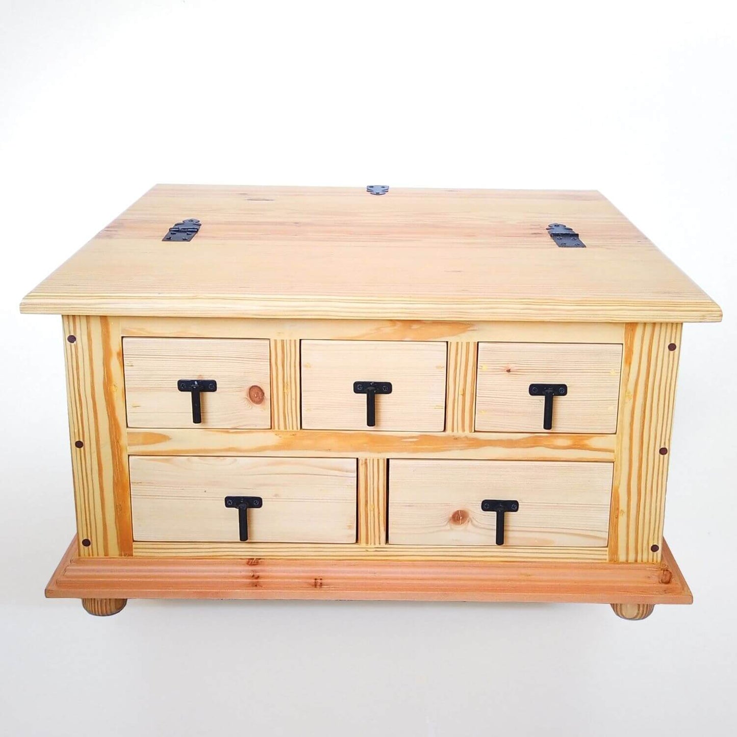 Rustic Square Solid Wood Coffee Table Storage Chest