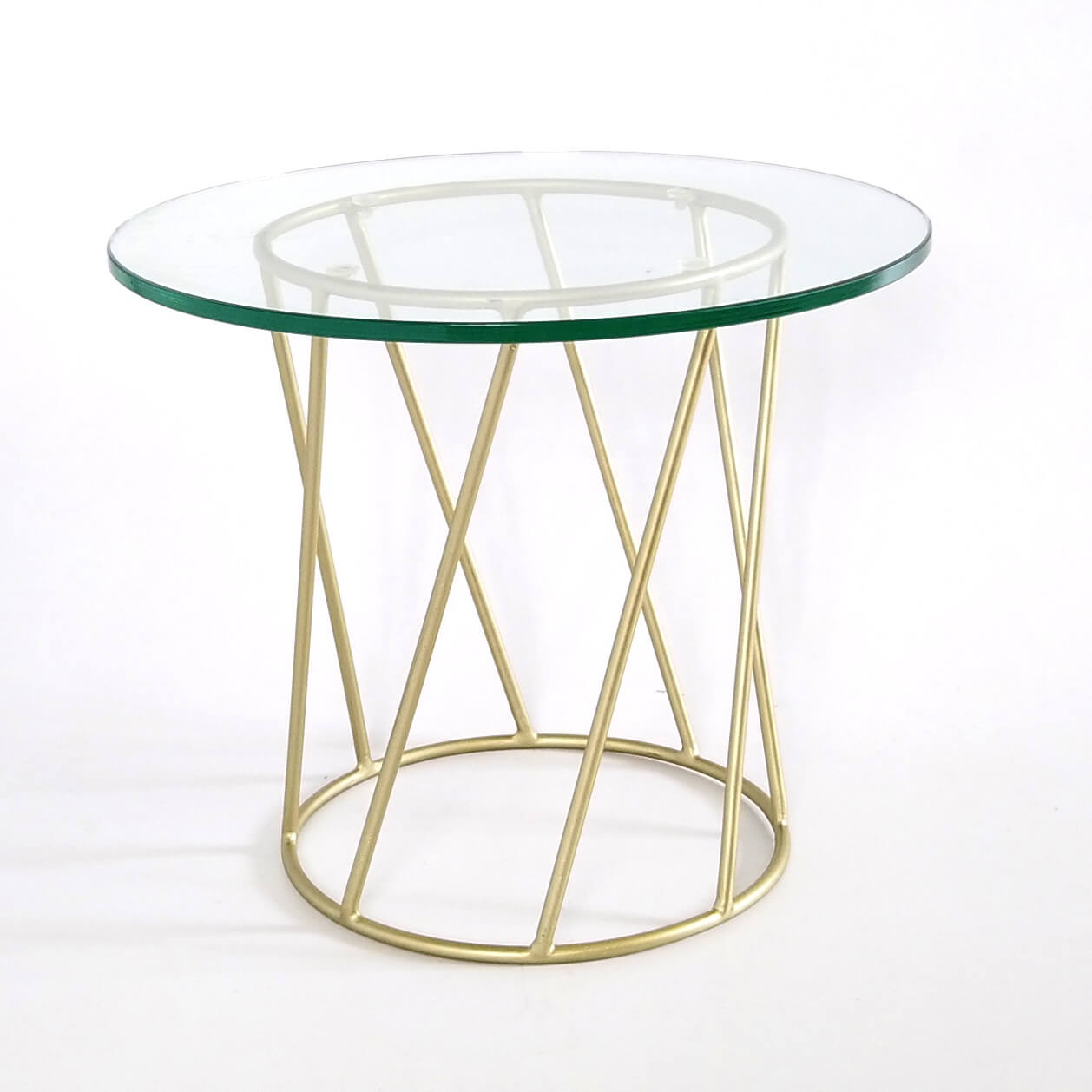 Swirley Glass Top Side Table