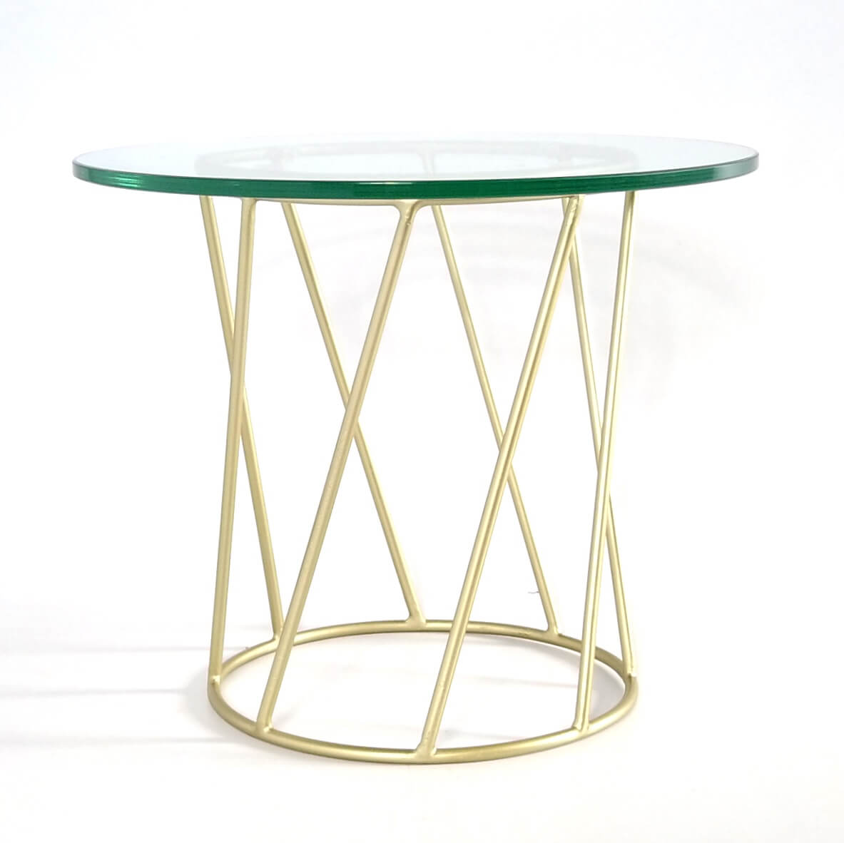 Swirley Glass Top Side Table