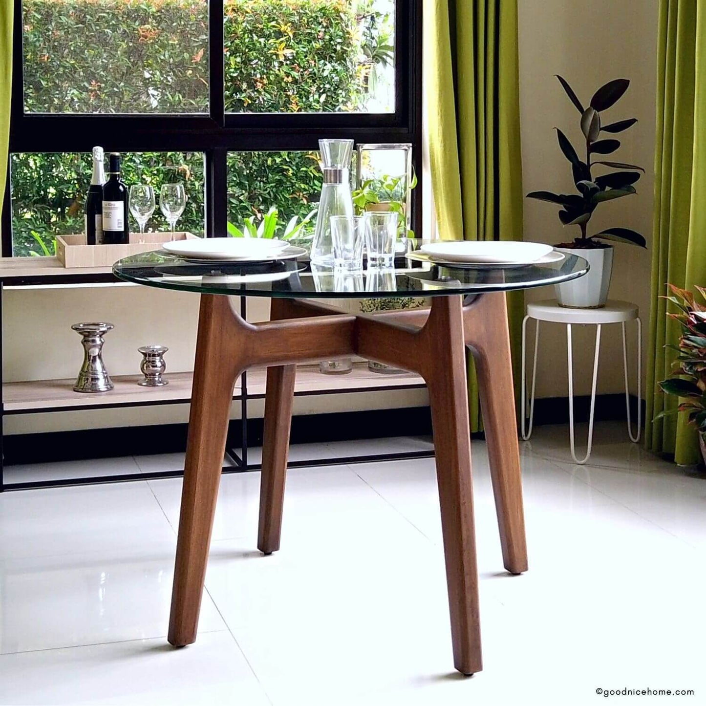 Tricia Glass-Top Dining Table