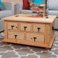 Rustic Square Solid Wood Coffee Table Storage Chest