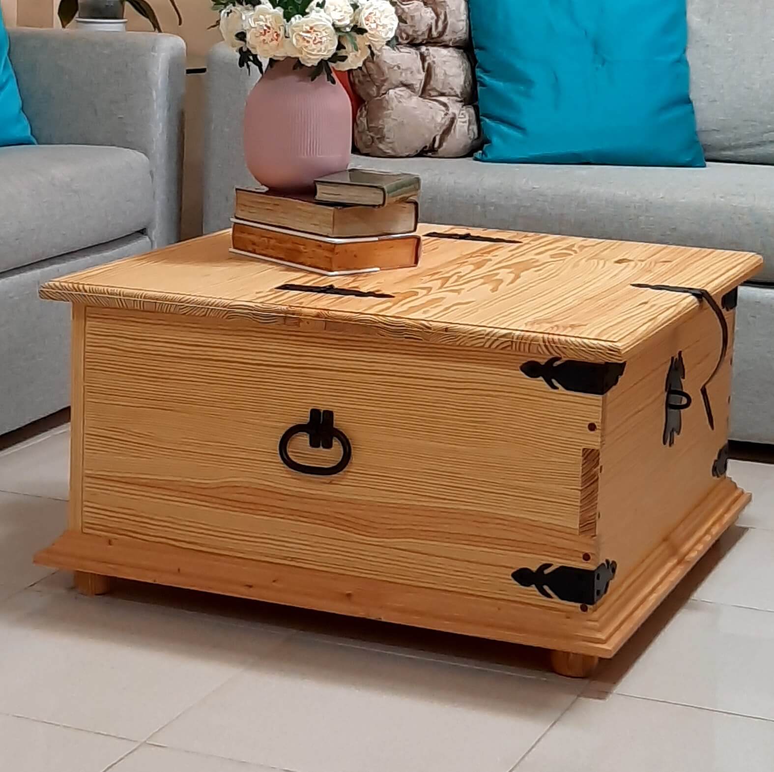 Wooden storage deals box coffee table