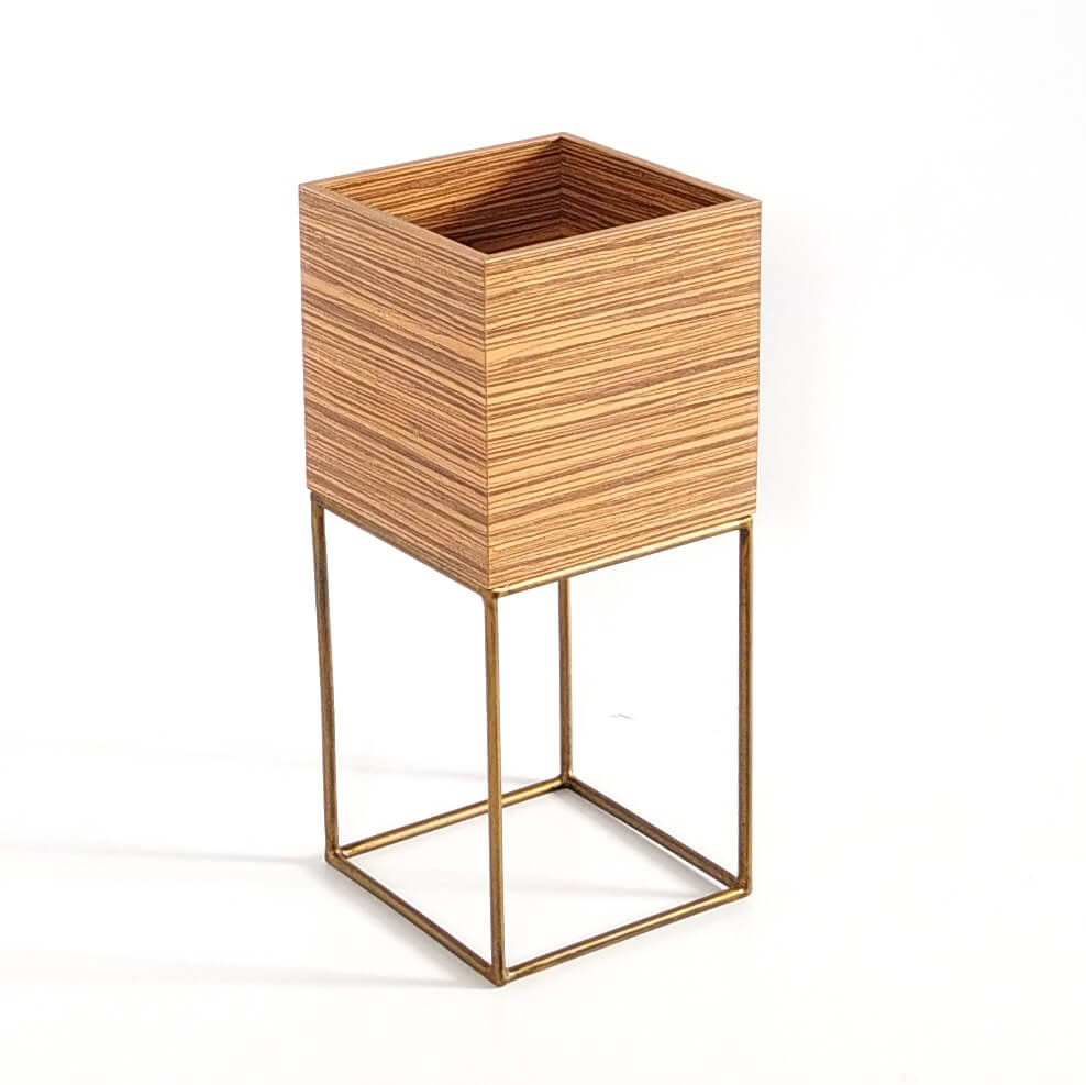 Square Nook Plant Box - Zebrawood