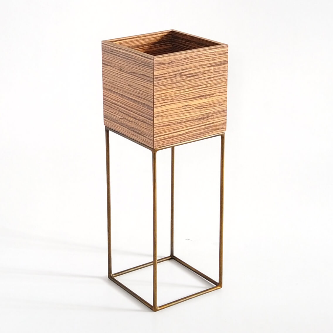 Square Nook Plant Box - Zebrawood